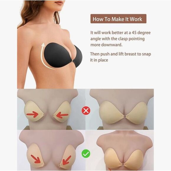 NEW Egussi Sticky Strapless Push up Self Adhesive Bra Stick A - Picture 5 of 7